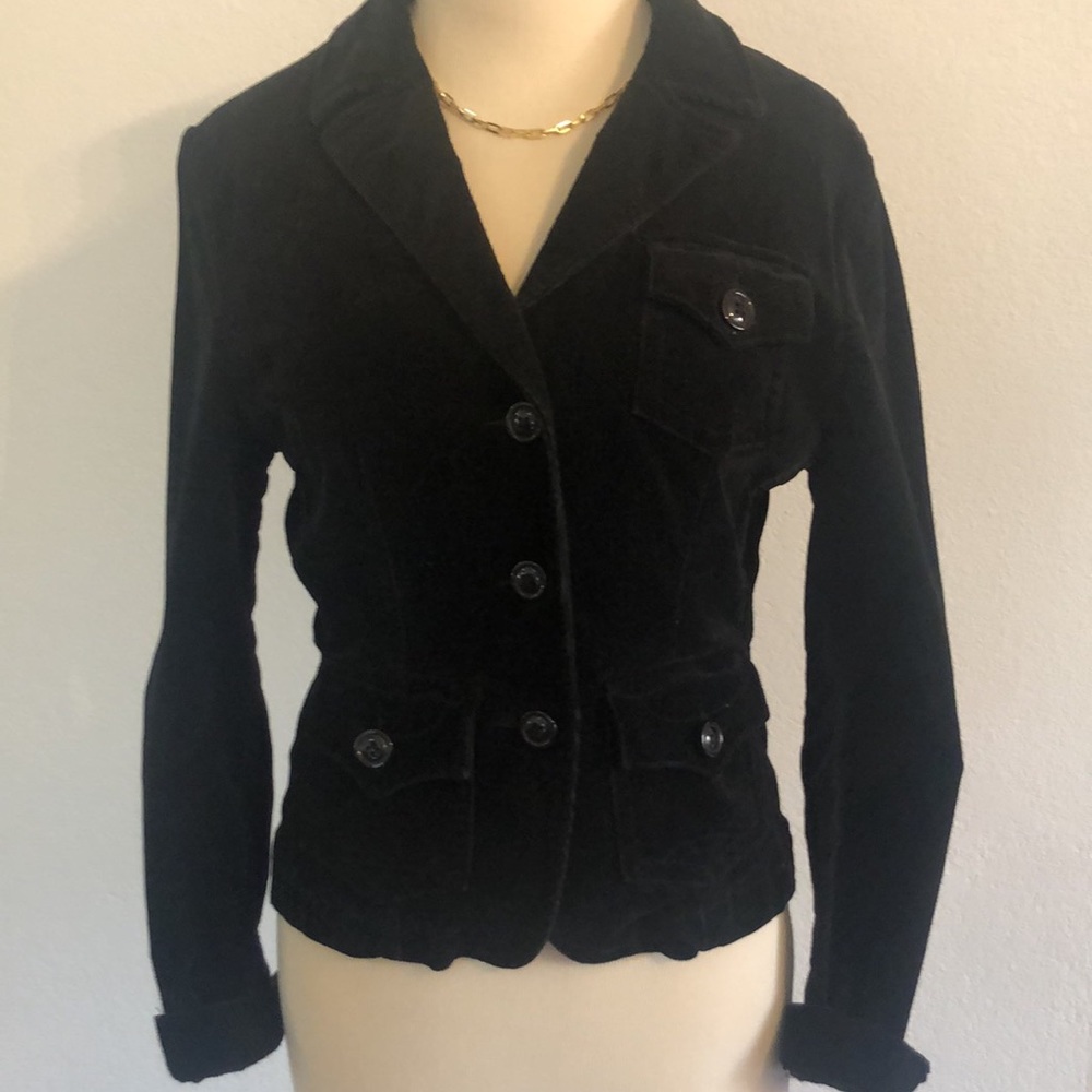 Ambition Black coudoroy jacket with buttons